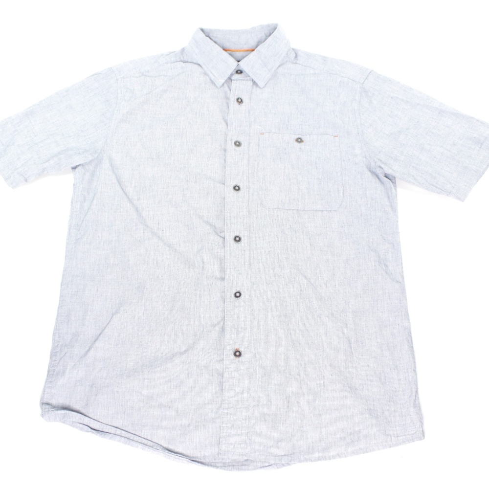 Orvis Embroidered Causal Steel Gray Shirt Mens M